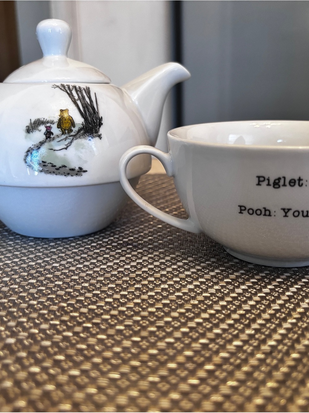 Winnie the Pooh 'Tea for One' Teapot Set - White with Yellow Accent - Picture 2 of 3